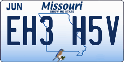 MO license plate EH3H5V