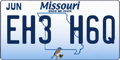 MO license plate EH3H6Q