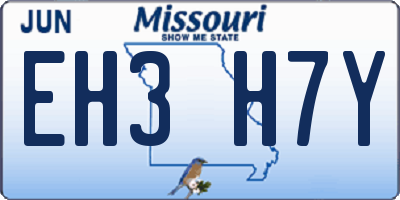 MO license plate EH3H7Y