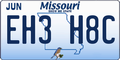 MO license plate EH3H8C