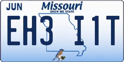 MO license plate EH3I1T
