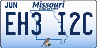 MO license plate EH3I2C