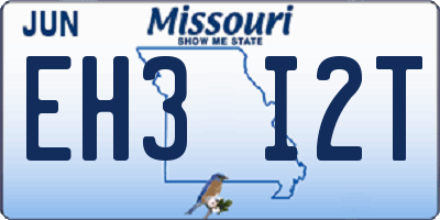 MO license plate EH3I2T