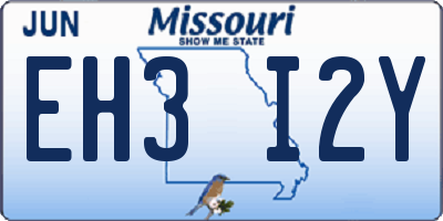 MO license plate EH3I2Y