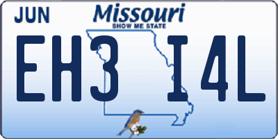 MO license plate EH3I4L