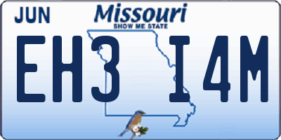 MO license plate EH3I4M