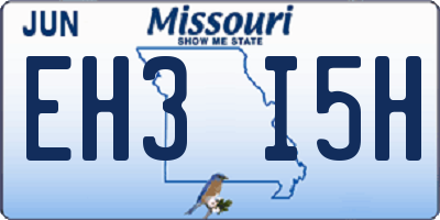 MO license plate EH3I5H