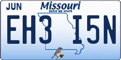 MO license plate EH3I5N