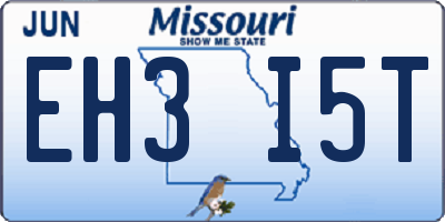 MO license plate EH3I5T