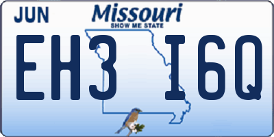 MO license plate EH3I6Q
