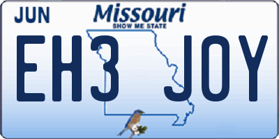 MO license plate EH3J0Y