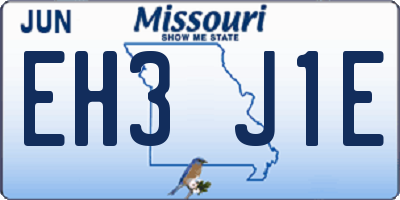 MO license plate EH3J1E