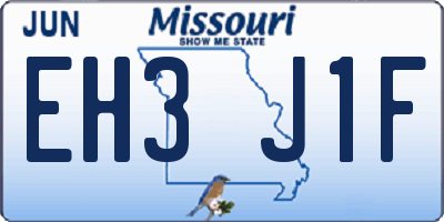 MO license plate EH3J1F