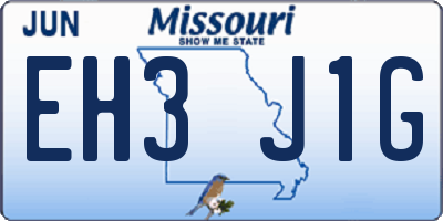 MO license plate EH3J1G