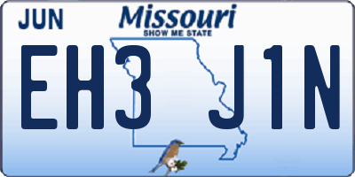 MO license plate EH3J1N