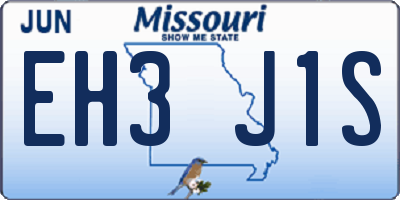 MO license plate EH3J1S
