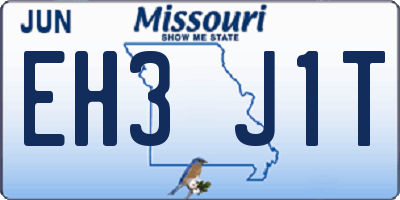 MO license plate EH3J1T