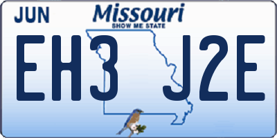 MO license plate EH3J2E