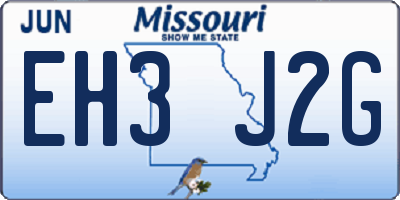MO license plate EH3J2G