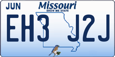 MO license plate EH3J2J