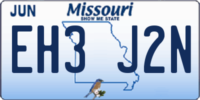 MO license plate EH3J2N