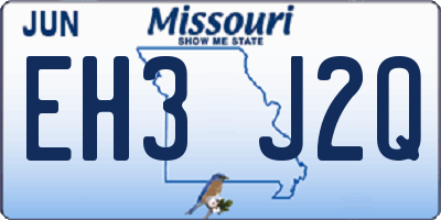 MO license plate EH3J2Q