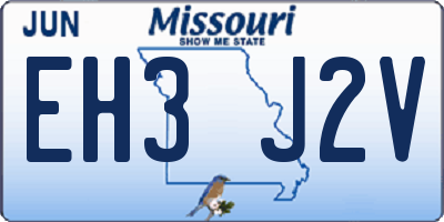 MO license plate EH3J2V