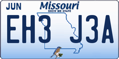 MO license plate EH3J3A