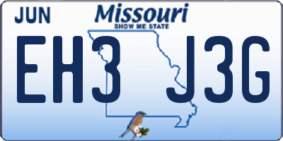 MO license plate EH3J3G