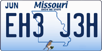 MO license plate EH3J3H