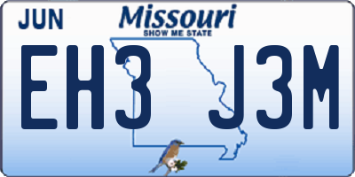 MO license plate EH3J3M