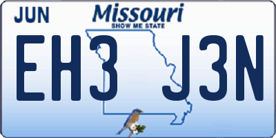MO license plate EH3J3N