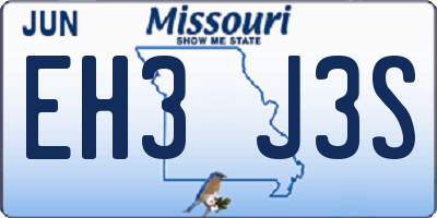 MO license plate EH3J3S