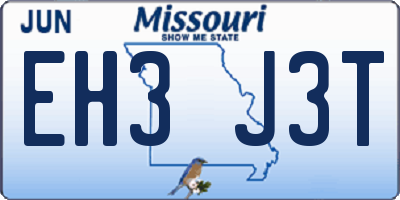 MO license plate EH3J3T