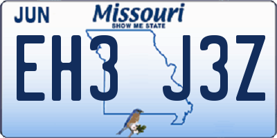 MO license plate EH3J3Z