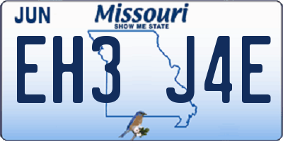 MO license plate EH3J4E