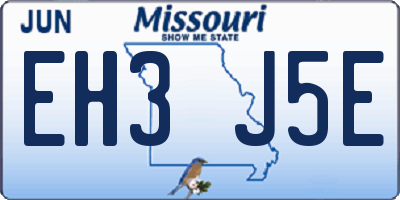 MO license plate EH3J5E