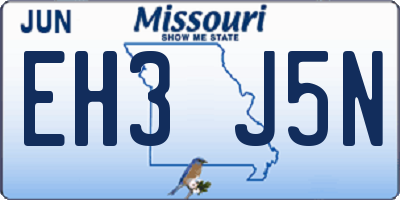 MO license plate EH3J5N