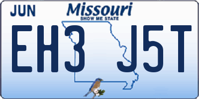 MO license plate EH3J5T