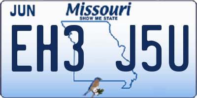 MO license plate EH3J5U
