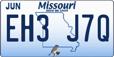 MO license plate EH3J7Q