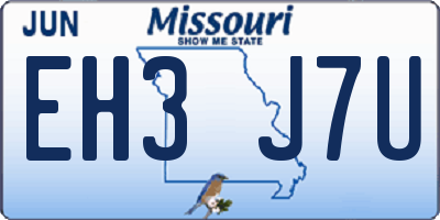 MO license plate EH3J7U
