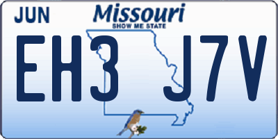 MO license plate EH3J7V