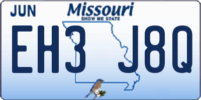 MO license plate EH3J8Q