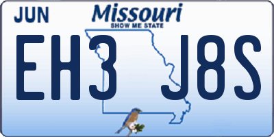 MO license plate EH3J8S