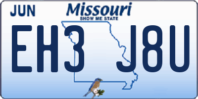 MO license plate EH3J8U