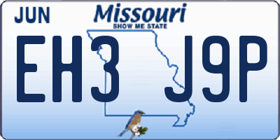 MO license plate EH3J9P