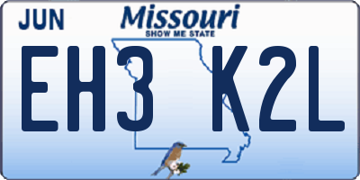 MO license plate EH3K2L