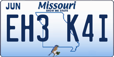 MO license plate EH3K4I