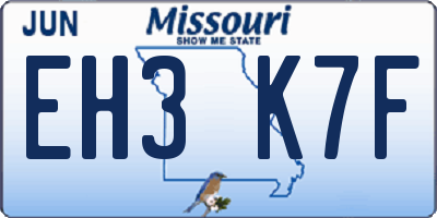 MO license plate EH3K7F